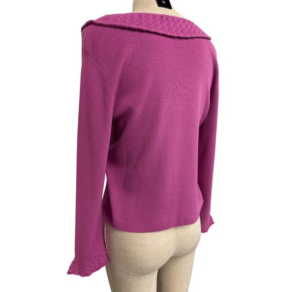 Vintage Sigrid Olsen Sport Petite M Knit Sweater Pink Rayon/Nylon Long Sleeve - Picture 8 of 13